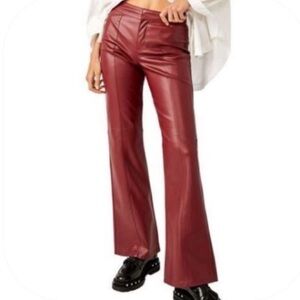 NWOT We The Free Uptown High Rise Faux Leather Flare Pants Size 12